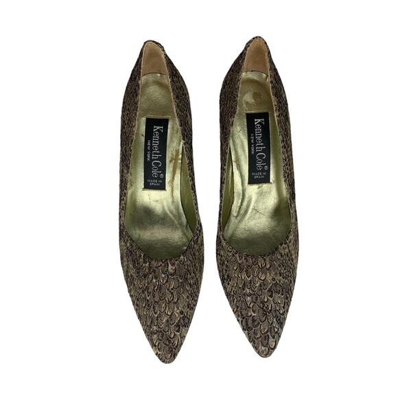 Kenneth Cole Vintage New York High Heels Textured Snake Skin Size 7 - Picture 5 of 16